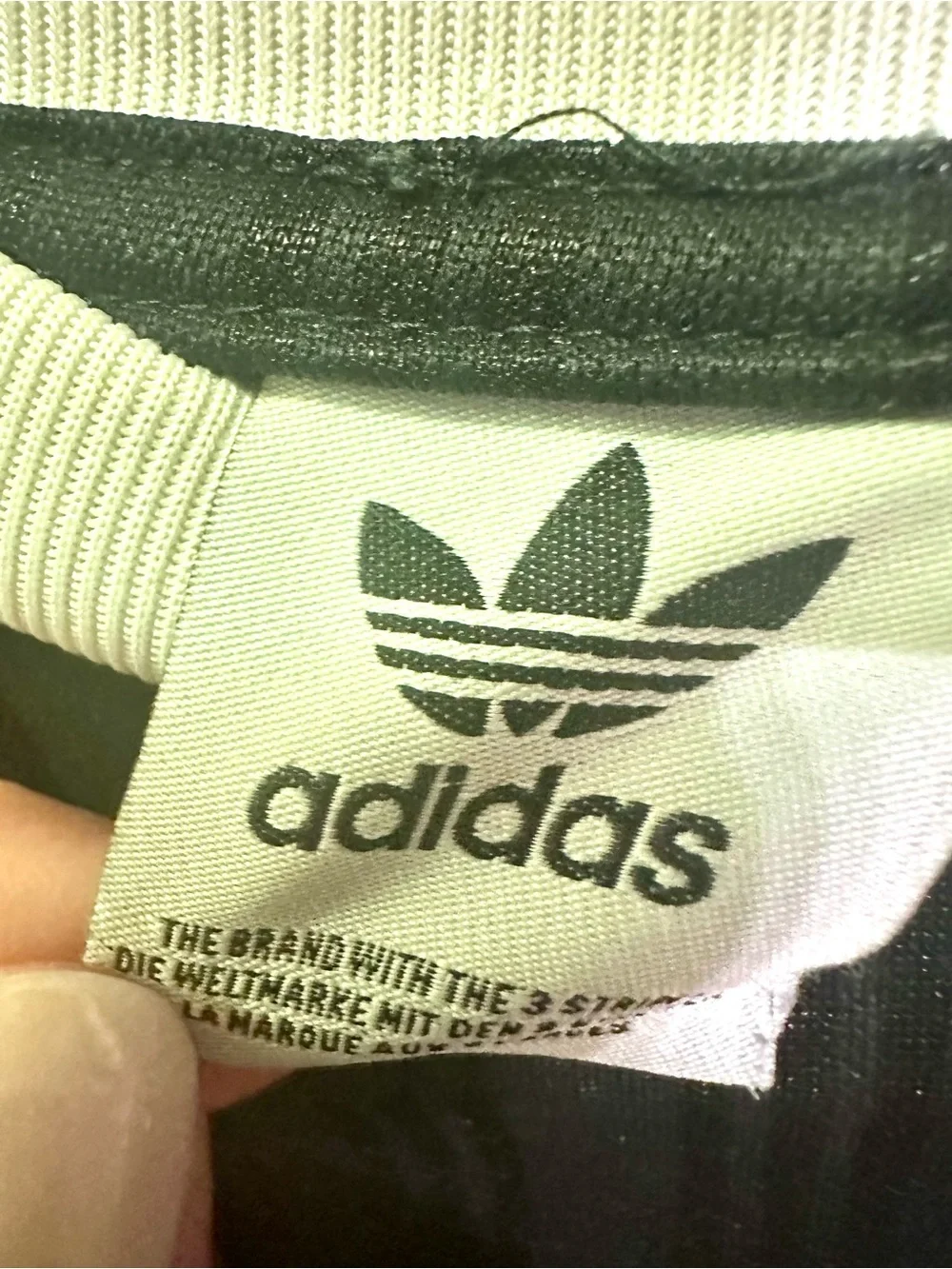 adidas Black and White Trefoil Stripe Short Sleeve Tee